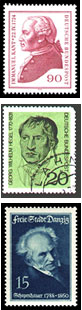 Stamps with the likenesses of philosophers